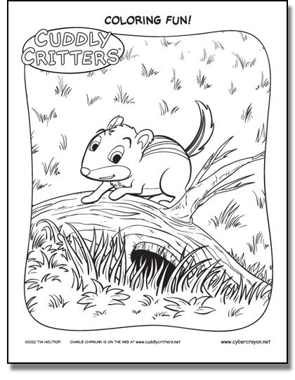 Preview of Coloring Fun! - Cuddly Critters™ own Charlie Chipmunk