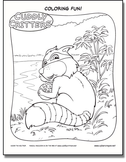 Preview of Coloring Fun! - Cuddly Critters™ own Rascal Raccoon