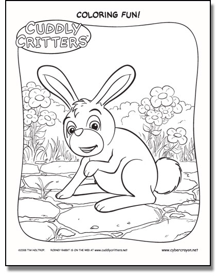 Preview of Coloring Fun! - Cuddly Critters™ own Rodney Rabbit