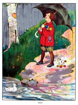IlluIllustration for the nursery rhyme, Rain, by Blanche Fisher Wright - from The Real Mother Goose
stration for the nursery rhyme, Rain, by Blanche Fisher Wright - from The Real Mother Goose
