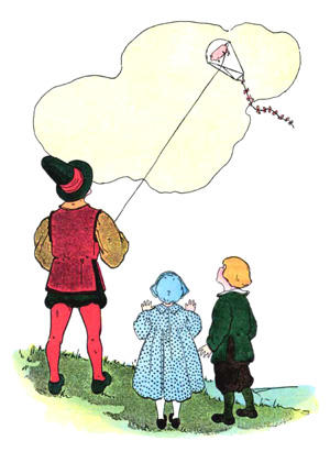 Illustration for the nursery rhyme, The Flying Pig, by Blanche Fisher Wright - from The Real Mother Goose