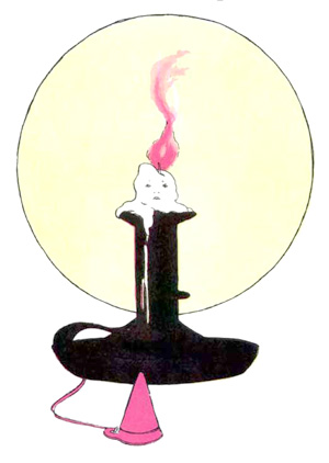 Illustration for the nursery rhyme, A Candle, by Blanche Fisher Wright - from The Real Mother Goose