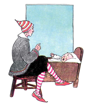 Illustration for the nursery rhyme, Hush-a-Bye, by Blanche Fisher Wright - from The Real Mother Goose